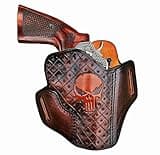 Special Patterned Leather Gun Holster Fits Colt Python or Colt King Cobra, Handcrafted, Premium Leather - ShnLeather (Brown, Colt Python 4.25" Barrel)