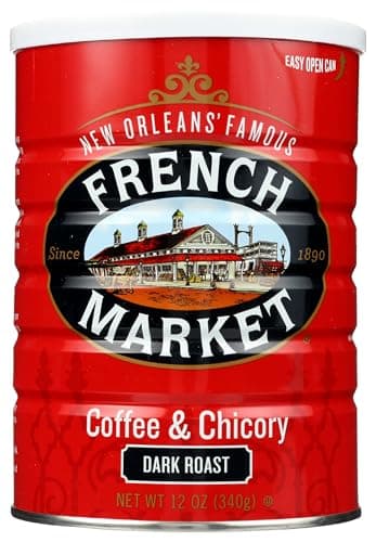 French Market Coffee & Chicory Dark Roast Ground Coffee, 12oz Can (Pack of 1)