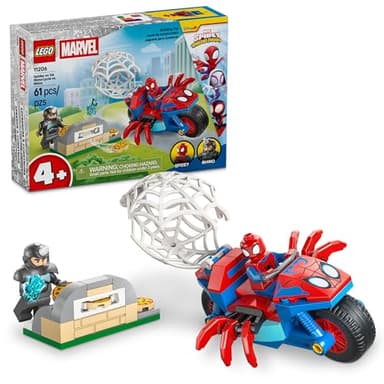 LEGO Marvel Spidey and His Amazing Friends Spidey on his Motorcycle vs. Rhino Building Toy for Kids - Super Hero Pretend Playset for Preschool Boys & Girls, Ages 4+ - Gift Idea for Birthdays - 11206