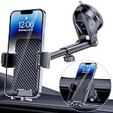 BIVGAZA Phone Holder Car [Military-Grade Suction] Universal Car Phone Holder [Thick Case Friendly] Automobile Accessories Dashboard Air Vent Windshield Phone Mount Fit for iPhone Android Smartphones