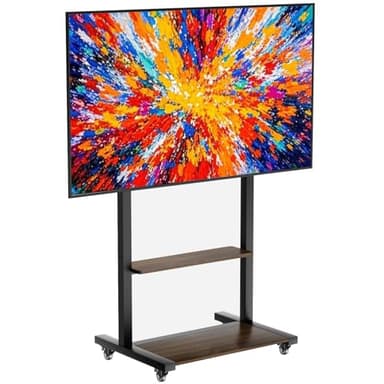 unho TV Mount Stand with Wheels for 40 55 65 75 85 86 95 98 100Inch LCD LED Flat up to 220 lbs, Max VESA800x600 mm Heavy Duty Portable Floor TV Stand Large Base Trolley Height Adjustable