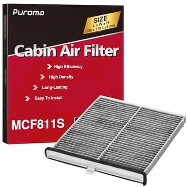 Puroma Cabin Air Filter with Activated Carbon, Replacement for CF11811, CPJ6X, CAF1907P, CAF1907C, CU24009, Compatible with Mazda 3, Mazda 6, CX-5, MP11-1K-D45, KD45-61-J6X, KR11-61-J6X