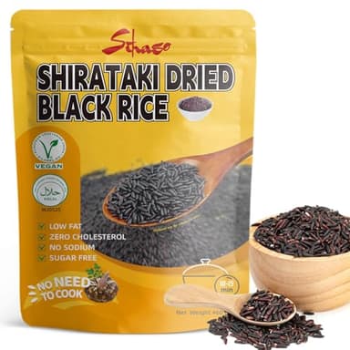 Shirataki Konjac Dried Black Rice - 16.2oz No-Cook Instant Black Rice, Keto Friendly Low-Carb Meal Alternative, Low GI, Gluten-Free, Vegan, High Fiber, Just Add Hot Water