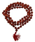 Mandala Crafts Rudraksha Mala 108 Beads - Rudraksha Beads - Nepal Knotted Rudraksha Seed Japa Mala Tibetan Prayer Beads for Rudraksha Necklace Men Women Meditation Yoga Red Tassel