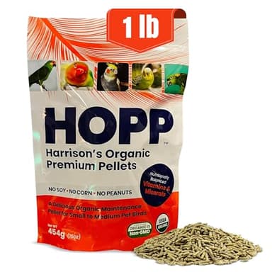 Harrison's Organic Premium Pellets- a Well-Balanced, Certified Organic Small to Medium Pet Bird Diet—No Soy, Corn, and Peanuts for Those Seeking to Avoid These Ingredients