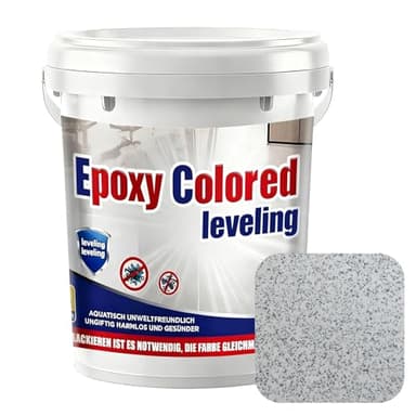 Epoxy Floor Paint, Epoxy Floor Paint 176 Oz, High-gloss Marble Effect Coating, Garage Floors Painting, Covers Approximately 30 to 34 Sq Ft (White Marble Gray, 176Oz/5kg)