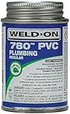 WELD-ON 14004 780 PVC Regular-Bodied High Strength Plumbing Solvent Cement - Fast-Setting and Low-VOC, Clear, 1/4 Pint (4 fl oz)