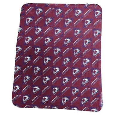 Logo Brands NHL Repeating Lightweight Fleece Throw Blanket 50" x 60" (Colorado Avalanche)
