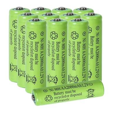 12 Count AA 2000mAh Batteries Rechargeable High Capacity Precharged 1.2V Long Lasting Solar Ni-MH 2A Battery