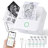 Print Pods Mini Printer, Thermal Inkless Sticker Maker with 10 Rolls Printing Paper, Pocket Printpod for phone, Impresora Portátil for Notes, Flashcards, Journal, DIY, Compatible with iOS & Android