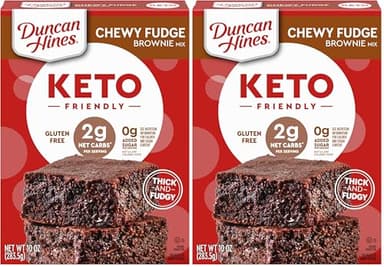 Duncan Hines Keto Friendly Brownie Mix,Chewy Fudge,Zero Added Sugar,Gluten Free,10 oz.,(Pack of 2)