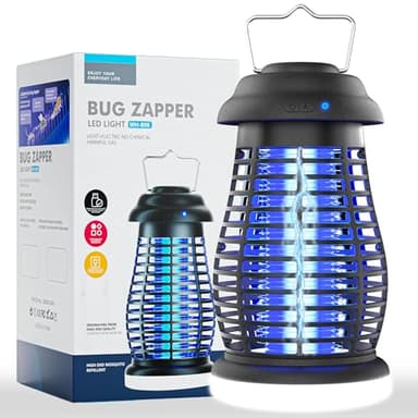Bug Zapper Outdoor & Indoor, Mosquito Repellent Outdoor Patio, Portable & Rechargeable Fly Trap, IP67 Waterproof, Mosquito Repellent for Patio,Lawn & Garden, Camping, Kitchen, Home
