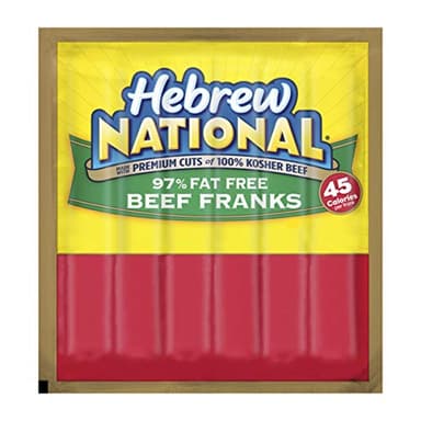 Hebrew National 97% Fat Free Beef Franks, Hot Dogs, 6 Count