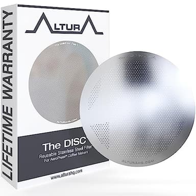 ALTURA The DISC Stainless Steel Filter for AeroPress Coffee Makers – Reusable Metal Filter Replacement for Rich Flavor, Travel, and Eco-Friendly Brewing