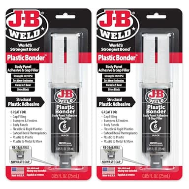 J-B Weld Plastic Bonder Black 25ml Syringe - 2 Pack (50139-2), 25 ml - 2 Pack