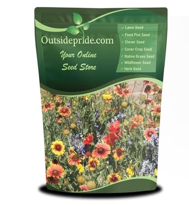 Outsidepride Dryland Wildflower Seed Mix - 1 lb. Colorful Blend of Drought Tolerant, Annual and Perennial Wildflower Seeds for Attracting Pollinators in Arid States & Xeriscapes