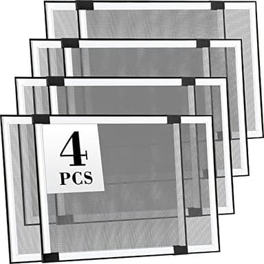 Lounsweer 4 Pcs Expandable Window Screen Adjustable Sliding Window Screen Mesh with Aluminum Frame for Home House (25"-45" W X 18" H)