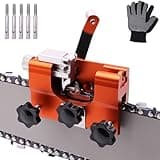briegous Chainsaw Sharpening Jig with 5 Sharpening Heads, Portable Hand-Crank Sharpener, Suitable for 8-22 Inch Chain Saws
