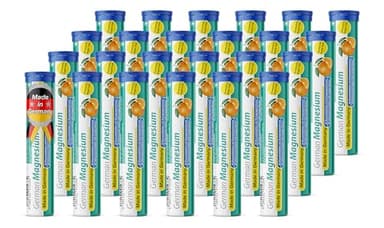 German Magnesium Oxide Supplement | Effervescent Tablets | Orange Flavor – 200 mg Magnesium per Serving | Sugar Free, Vegan – T&D Pharma – Made in Germany