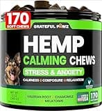 Grateful Pawz Hemp Calming Chews for Dogs - Dog Calming Chews - 170 Anxiety Relief Treats with Hemp Oil - Sleep Aid - Advanced Health Joint Support Supplement - Health & Wellness