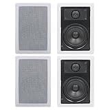 Herdio 5.25" 400 Watt Ceiling Bluetooth Speakers, 2-Way in-Wall Ceiling Speakers Ideal for Indoor/Outdoor Wall &Ceiling Mount (2 Pairs)
