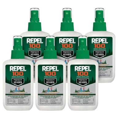 Repel 100 Insect Repellent, 4 Ounces, With DEET, 10-Hour Protection Long-Lasting Insect Repellent Pump Spray Repels Mosquitoes, Ticks, Gnats, Biting Flies, Chiggers And Fleas, 6 Pack