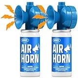 Air Horns for Safety 1.4oz, Boat Horn with Powerful Sound (120 dB) Heard from 1/2 Mile away, Bear Horn to Scare Bears (Blue, 2 Pack)
