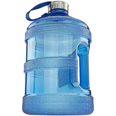 Southern Homewares SH-10323 1 Gallon BPA Free Plastic Water Bottle for Cold Liquids With Attached Leak Proof Screw Lid-For Gym Office Daily Use, Blue, One Size