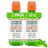 TheraBreath Fresh Breath Mouthwash, Mild Mint Flavor, Alcohol-Free, 16 Fl Oz (2-Pack)