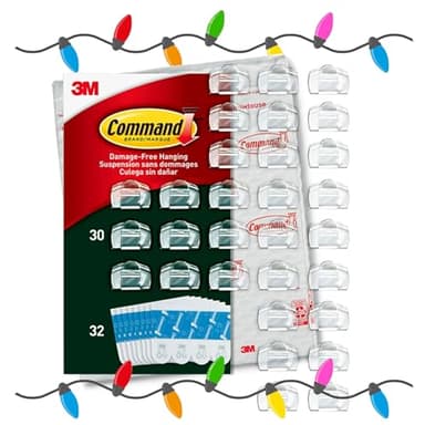 Command Outdoor Light Clips with Foam Strips, Clear, 30/Pack (17017CLRAW30NA)