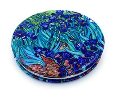 Aeisage Pocket Mirror for Women Small Travel Mirror Magnifying Van Gogh Irises Flower Purse Mirror Compact Unique Gift for Artistic Mom