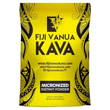 Fiji Vanua Kava Micronized Kava Powder, Portable and Easy to Prepare Kava Root, No Straining Needed, Pure & Strong Drink Powder, 8 oz