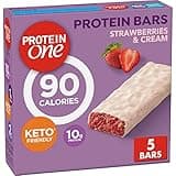 Protein One 90 Calorie Protein Bars, Strawberries and Cream, Keto Friendly, 5 Ct, 4.8 oz