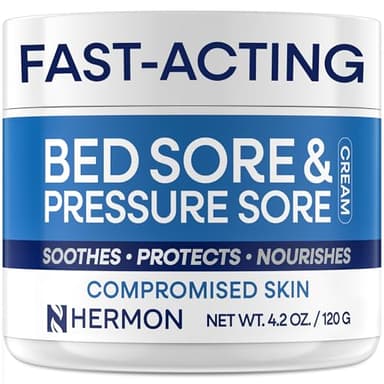 Hermon Bed Sore & Pressure Sore Fast Healing Cream – Skin Care Cream for Compromised Skin, Helps Support Healing of Bed Sores, Pressure Sores, Chafing, Minor Burns & Sunburn