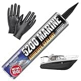 5200 Marine Sealant - Fast-Cure, High-Bond, UV-Resistant Underwater Marine Adhesive Sealant for Boats, Hulls, Decks, and RVs - with Gloves, Nozzle, White 10 oz