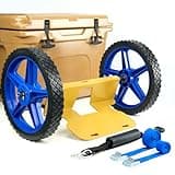 Universal Cooler Wheel Kit for Yeti, RTIC, Igloo, Coleman | 12" Heavy-Duty All-Terrain Wheels & Ratchet Lock | Height Adjustable Cart Base for Ice Chest | Cooler Accessories for Sand, Camping, Beach
