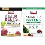 Bundle of Force Factor Total Beets Ultimate Heart Health Blood Pressure Support Chews with CoQ10, 60 Soft Chews + Smarter Greens Superfood Chews, to Support Digestion, 60 Soft Chews