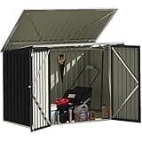 Devoko Outdoor Storage Shed 5.8 x 3.3 FT Metal Trash Shed Waterproof Outside Storage with Lid Chain Hydraulic Gas Rod for Trash Can Weeding Tools