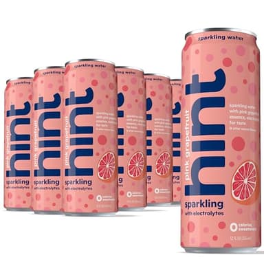 Hint Sparkling Water, Pink Grapefruit - Carbonated Fruit-Infused Water with Electrolytes, Zero Calories, and Sugar Free - 12 Fl Oz Cans (Pack of 12)