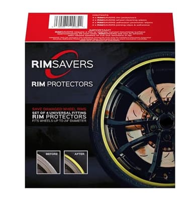 RimSavers (Yellow) Wheel Rim Protectors Guard Alloy Wheel from Curb Rash – Set of 4 Rim Protectors Easy to Install