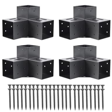 AXWHYS 4x4 Pergola Brackets(Actual:3.6"x3.6") 3 Way Right Angle Corner Bracket, DIY Pergola Kit with Black Powder Coated Support Gazebos, Patio Pergolas Log Cabin Outdoor Pergola