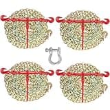 VEVOR Chain and Binder Kit 3/8in-1/2in, G80 Chains Ratchet Load Binders 9215lbs Working Strength, Ratchet Binders and Chains, 3/8in x 10ft G80 Chains, for Truck, Tie Down, Hauling, Towing