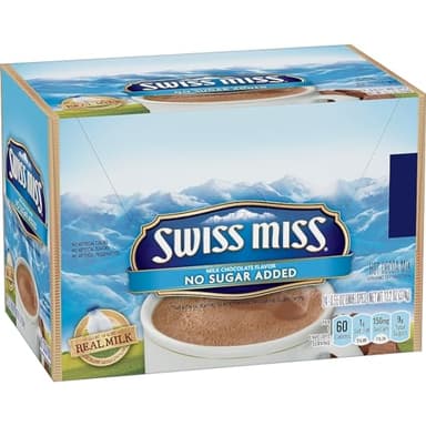 Swiss Miss No Sugar Added Hot Cocoa Mix, Made with Splenda, Milk Chocolate Flavor, 24 Single Serve Packets, 0.55 Oz Each