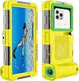 𝟐𝟎𝟐𝟓 𝐋𝐚𝐭𝐞𝐬𝐭 Underwater Snorkeling Diving Phone Case for iPhone 16/15/14/13/12/11 Pro Max, Samsung Galaxy S24/S23/S22/S21 [50ft/15m] Waterproof Case, Professional Scuba Phone Case - Yellow