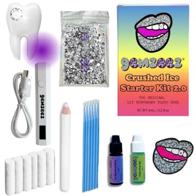 Gemzeez Original DIY Tooth Gemz Starter Kit – Temporary Cosmetic Crystal Gems for a Sparkling Smile – Easy At-Home Application