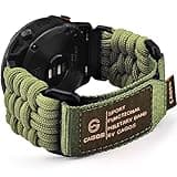 CAGOS Paracord Bands Compatible with Garmin Fenix 5X/Fenix 6X/Fenix 6X Pro Sapphire/Fenix 7X/Fenix 7X Sapphire Solar/Fenix 3/Tactix Delta Charlie, Garmin Quickfit 26 Watch Band Rugged Nylon Sport