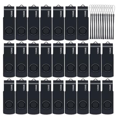 50 Pack 128MB USB Flash Drive,USB 2.0 Thumb Drive with 20 Lanyards, Bulk USB Drives,128MB 50pcs