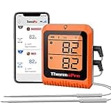ThermoPro 650 ft Wireless Meat Thermometer Digital for Grilling and Smoking, 2 Probes Bluetooth Meat Thermometer for Cooking Turkey Fish Beef, Rechargeable Smoker Accessories for BBQ Grill