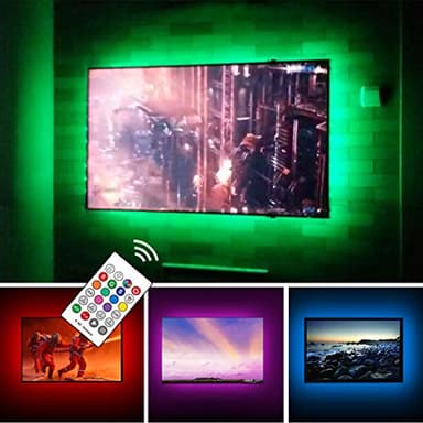 CPLID USB TV Backlight Kit for 70 75 80 82 inches Smart TV Monitor HDTV Work Space Decor - Cover 4/4 Sides Behind TV Background Lights Ambient Mood Lighting