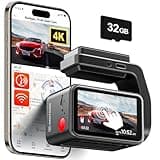 REDTIGER F4 4K Dash Cam Front, 2.2 inch Mini Car Camera, 2160P UHD Touch Screen, Voice Control, Included 32GB Card, Night Vision, Built-in GPS, WiFi APP Control, Loop Recording, 24H Parking Monitor
